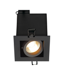 Spot incastrat, KADUX Ceiling lights GU10, black recessed fitting, single-headed, QPAR51, square, matt black, max. 50W, incl. clip springs,