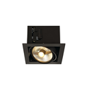 Spot incastrat, KADUX Ceiling lights GU10, black single-headed, QPAR111, square, matt black, max. 75W,