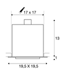 Spot incastrat, KADUX Ceiling lights GU10, white single-headed, QPAR111, square, matt white, max. 75W,