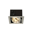 Spot incastrat, KADUX Ceiling lights GU10, aluminium single-headed, QPAR111, square, brushed aluminium, max. 75W,