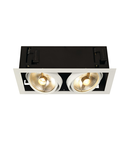 Spot incastrat, KADUX Ceiling lights GU10, white double-headed, QPAR111, rectangular, matt white, max. 150W,