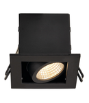 Spot incastrat, KADUX Ceiling lights, black single-headed LED, 3000K, square, matt black, 38°, 9W, incl. driver,