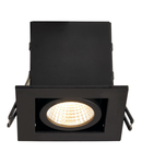 Spot incastrat, KADUX Ceiling lights, black single-headed LED, 3000K, square, matt black, 38°, 9W, incl. driver,