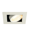 Spot incastrat, KADUX Ceiling lights, white single-headed LED, 3000K, square, matt white, 38°, 9W, incl. driver,