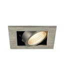 Spot incastrat, KADUX Ceiling lights, aluminium single-headed LED, 3000K, square, brushed aluminium, 38°, 9W, incl. driver,