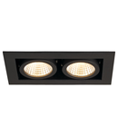 Spot incastrat, KADUX Ceiling lights, black double-headed LED, 3000K, rectangular, matt black, 38°, 15W, incl. driver,