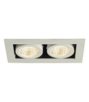 Spot incastrat, KADUX Ceiling lights, white double-headed LED, 3000K, rectangular, matt white, 38°, 15W, incl. driver,