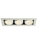 Spot incastrat, KADUX Ceiling lights, white triple-headed LED, 3000K, rectangular, matt white, 38°, 3x9W, incl. driver,