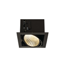 Spot incastrat, KADUX Ceiling lights, black single-headed LED, 3000K ex, square, matt black, 30°, 29W, incl. driver, clip springs,