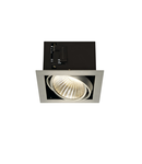 Spot incastrat, KADUX Ceiling lights, aluminium single-headed LED, 3000K xl, square, brushed aluminium, 30°, 29W, incl. driver, clip springs,