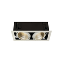 Spot incastrat, KADUX Ceiling lights, white double-headed LED, 3000K xl, rectangular, matt white, 30°, 54W, incl. driver, clip springs,