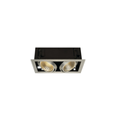 Spot incastrat, KADUX Ceiling lights, aluminium double-headed LED, 3000K xl, rectangular, brushed aluminium, 30°, 54W, incl. driver, clip springs,