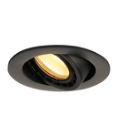 Spot incastrat, SUPROS 78 Ceiling lights, black recessed fitting, LED, 3000K, round, black, 60° lens, 9W,