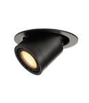 Spot incastrat, SUPROS 78 Ceiling lights, black recessed fitting, LED, 3000K, round, tiltable, black, 60° lens, 9W,