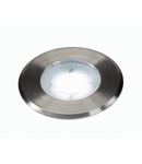 Spot incastrat, DASAR® FLAT 80 Recessed fittings, stainless steel outdoor inground fitting, LED, 5000K, IP67, round, brushed stainless steel, 4.3W,