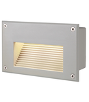 Spot incastrat, BRICK DOWNUNDER Wall lights, grey outdoor recessed wall light, LED, 3000K, IP54, rectangular, silver-grey,