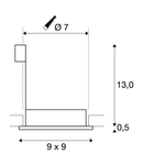 Spot incastrat, DOLIX OUT Ceiling lights GU10, grey Outdoor recessed fitting, QPAR51, IP44, square, silver-grey, max. 35W, incl. clip springs,