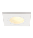 Spot incastrat, DOLIX OUT Ceiling lights GX5.3, white Outdoor recessed fitting, QR-C51, IP65, square, white, max. 35W, incl. clip springs,