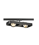 Iluminat decorativ pe sina, loc LYNAH pentru 240V pista 1 faza cu cap dublu, negru, 21 W, inclusiv. adaptor 1 faza,