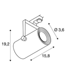 Iluminat decorativ pe sina, la fata locului EURO SPOT pentru 240V track 3 faze, cu LED-uri, 3000K, rotund, gri-argintiu, H / Ø 19,2 / 8 cm, 36 °, inclusiv. adaptor 3 faze si sofer,