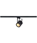 Iluminat decorativ pe sina, EURO SPOT LED DISK 800 spot pentru 240V track 3 faze, LED-uri, 2700K, negru, 12W, 60 °, inclusiv. adaptor 3 faze,