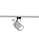 Iluminat decorativ pe sina, EURO SPOT DLMI pentru 240V track 3 faze, LED, 3000K, gri-argintiu, 60 °, 15W, inclusiv. adaptor 3 faze,