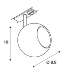 Iluminat decorativ pe sina, fata locului OCHI LIGHT pentru 240V piesa 1-faza