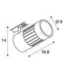 Iluminat decorativ pe sina, Melodii STRUCTEC, rotund alb, alb, 3000K, 36 °, inclusiv. 1 adaptor circuit,