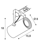 Iluminat decorativ pe sina, Traseele EURO SPOT TRACK, gri argintiu, 3000K, 36 °, inclusiv. 1 adaptor circuit,