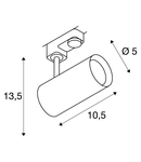 Iluminat decorativ pe sina, Traseele NOBLO la fata locului, gri argintiu-gri, 2700K, 36 °, inclusiv. adaptor 3 circuite,