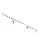 Iluminat decorativ pe sina, PURI TRACK Melodii GU10, alb cu trei capete, de culoare alba, inclusiv. 2x1 m 240V pista, 3x Puri capete de lampa, conectori lungi, 2 capace de capat, inel 3x deco, lampa 3x LED GU10,