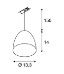 Iluminat decorativ pe sina, PARA CONE 14 piese GU10, negru LED GU10 51 mm, rotund, / aur negru, Ø / H 13,3 / 14, inclusiv. adaptor 1 faza, negru,