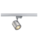 Iluminat decorativ pe sina, Melodii ENOLA C TRACK, la fata locului gri pentru 240V track 3 faze, cu LED-uri, 3000K, rotund, gri-argintiu, 35 °, 11,2 W, inclusiv. adaptor 3 faze,