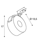 Iluminat decorativ pe sina, Melodii kalu TRACK, la fata locului negru pentru 240V track 3 faze, LED, 3000K, rotund, negru, inclusiv. adaptor 3 faze,