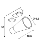 Iluminat decorativ pe sina, AVO TRACK Senile GU10, pata alba pentru 240V track 3 faze, QPAR51, alb, max. 50W, inclusiv. adaptor 3 faze,