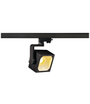 Iluminat decorativ pe sina, Melodii CUBE EURO, la fata locului negru pentru 240V track 3 faze, LED, 3000K, negru, 60 °, incl. adaptor 3 faze,