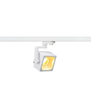 Iluminat decorativ pe sina, Melodii CUBE EURO, pata alba pentru 240V track 3 faze, LED, 3000K, alb, 60 °, incl. adaptor 3 faze,