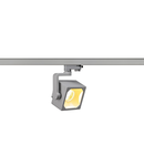 Iluminat decorativ pe sina, EURO Senile CUBE, la fata locului gri pentru 240V track 3 faze, LED, 3000K, gri-argintiu, 60 °, inclusiv. adaptor 3 faze,