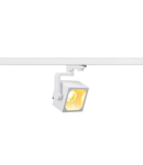 Iluminat decorativ pe sina, Melodii CUBE EURO, pata alba pentru 240V track 3 faze, LED, 3000K, alb, 90 °, incl. adaptor 3 faze,