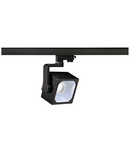 Iluminat decorativ pe sina, Melodii CUBE EURO, la fata locului negru pentru 240V track 3 faze, LED, 4000K, negru, 60 °, incl. adaptor 3 faze,