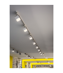 Iluminat decorativ pe sina, Melodii CUBE EURO, pata alba pentru 240V track 3 faze, LED, 4000K, alb, 60 °, incl. adaptor 3 faze,