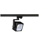 Iluminat decorativ pe sina, Melodii CUBE EURO, la fata locului negru pentru 240V track 3 faze, LED, 4000K, negru, 90 °, incl. adaptor 3 faze,