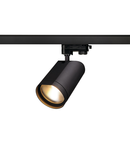 Iluminat decorativ pe sina, Melodii Bilas TRACK, la fata locului negru pentru 240V track 3 circuite, LED-uri, 2700K, rotund, negru mat, 60 °, 16 W, incl. adaptor 3 circuite,