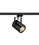 Iluminat decorativ pe sina, Senile EURO SPOT TRACK, la fata locului negru pentru 240V track 3 faze, LED, 3000K, rotund, negru, H / Ø 22,1 / 12,5 cm, 36 °, inclusiv. adaptor 3 faze,