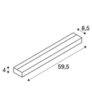 Corp iluminat de perete, aplica, SEDO 14 perete de lumina, T16, aluminiu patrat periat, sticla mata, L / W / H 59,5 / 8,5 / 4 cm, lampa de economisire a energiei, max. 14W,