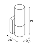 Corp iluminat de perete, aplica, DEVIN lumina de perete, cu un singur condus, LED E14, rotund, crom, sticla mata, L / W / H 6,7 / 9,4 / 24 cm, 12 W,