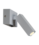 Corp iluminat de perete, aplica, STIX perete lumina, LED-uri, 3000K, gri-argintiu, 60 °, cu balama,