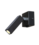 Corp iluminat de perete, aplica, STIX perete lumina, LED-uri, 3000K, negru, 60 °, cu balama, 3W,