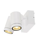 Corp iluminat de perete, aplica, lumini Helia perete, alb lumina de perete in aer liber, cu doua capete, cu LED-uri, 3000K, IP55, alb, inclinabila, 2x8W,