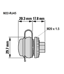 Bulkhead interface RJ45 socket 8/8